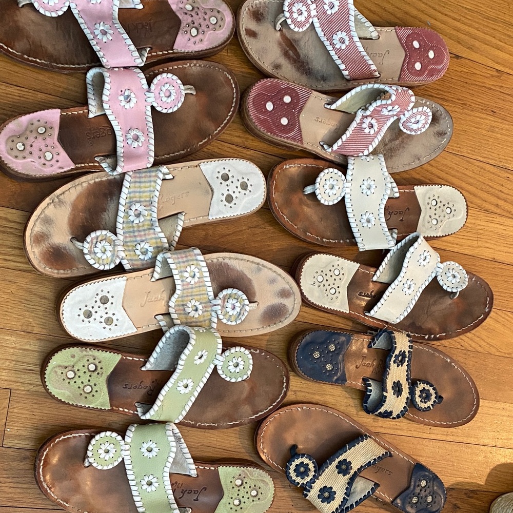 6 pairs Jack Rogers Leather Sandals